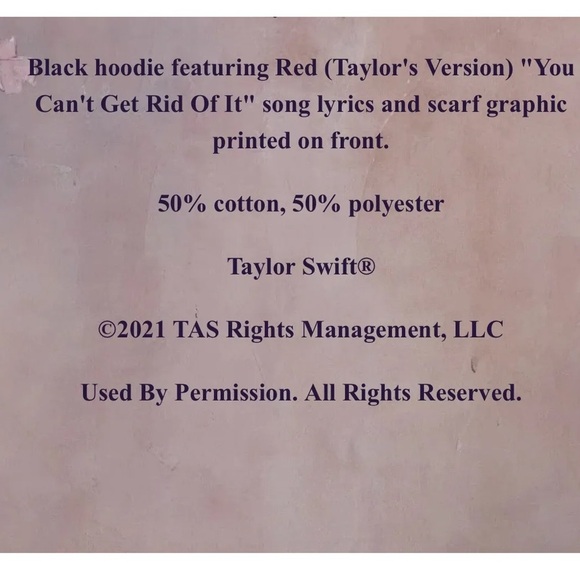 *RARE* Taylor Swift- “You Can't Get Rid of It” RED Scarf Hoodie - Picture 5 of 10